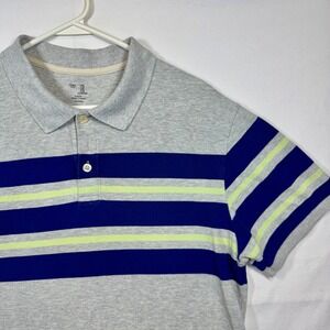 Gap Striped Polo Shirt Slim Fit‎ Short Sleeve Casual Top Mens Sz XL